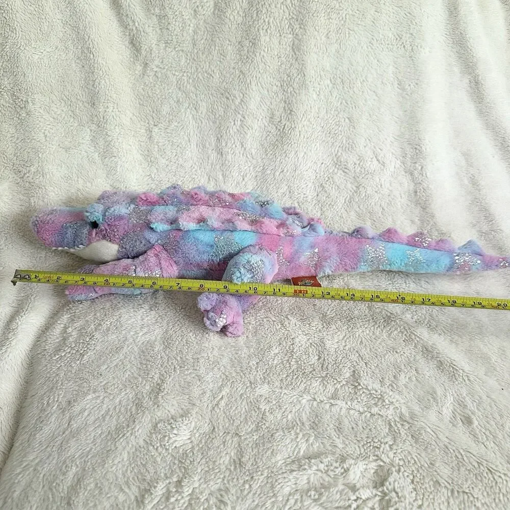 Adventure Planet Pink Purple Glitter Crocodile Alligator Plush Toy 20” Stuffed